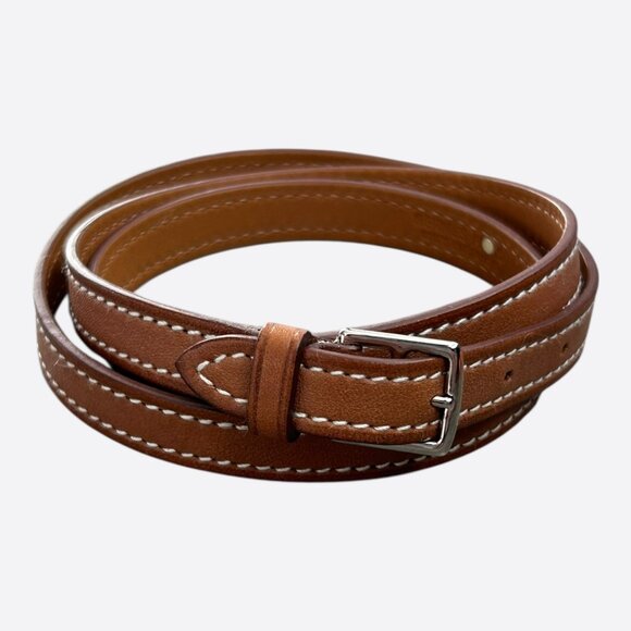 Hermes Brown Swift & Palladium Hardware Etriviere Four Tour Bracelet
